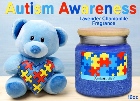Autism Awareness Candle - Lavender Chamomile fragrance.