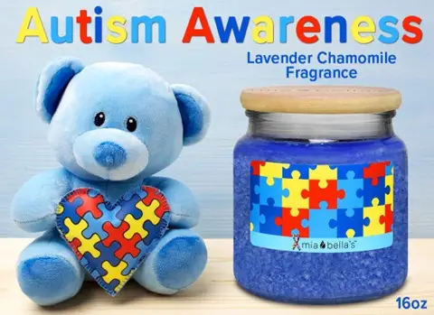 Autism Awareness Candle - Lavender Chamomile fragrance.